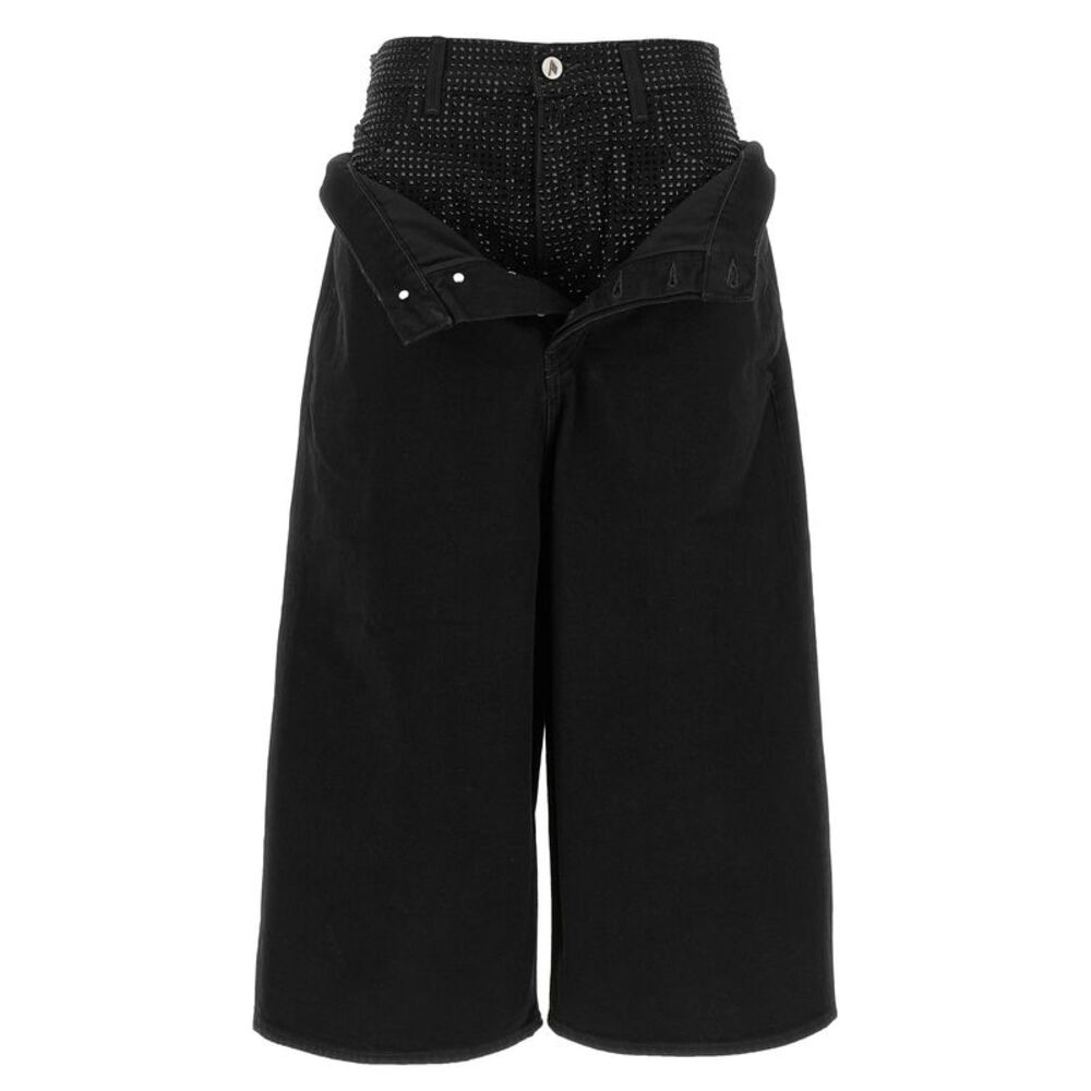 The Attico Black Cotton Cropped Women's Jeans